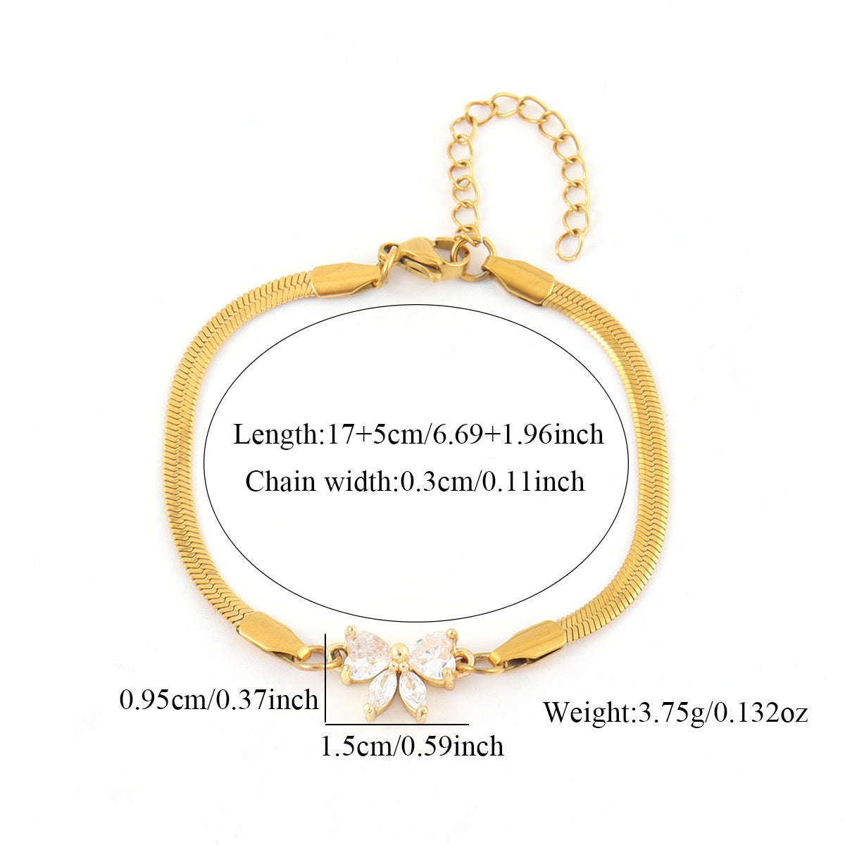Schleifen Armband vergoldet