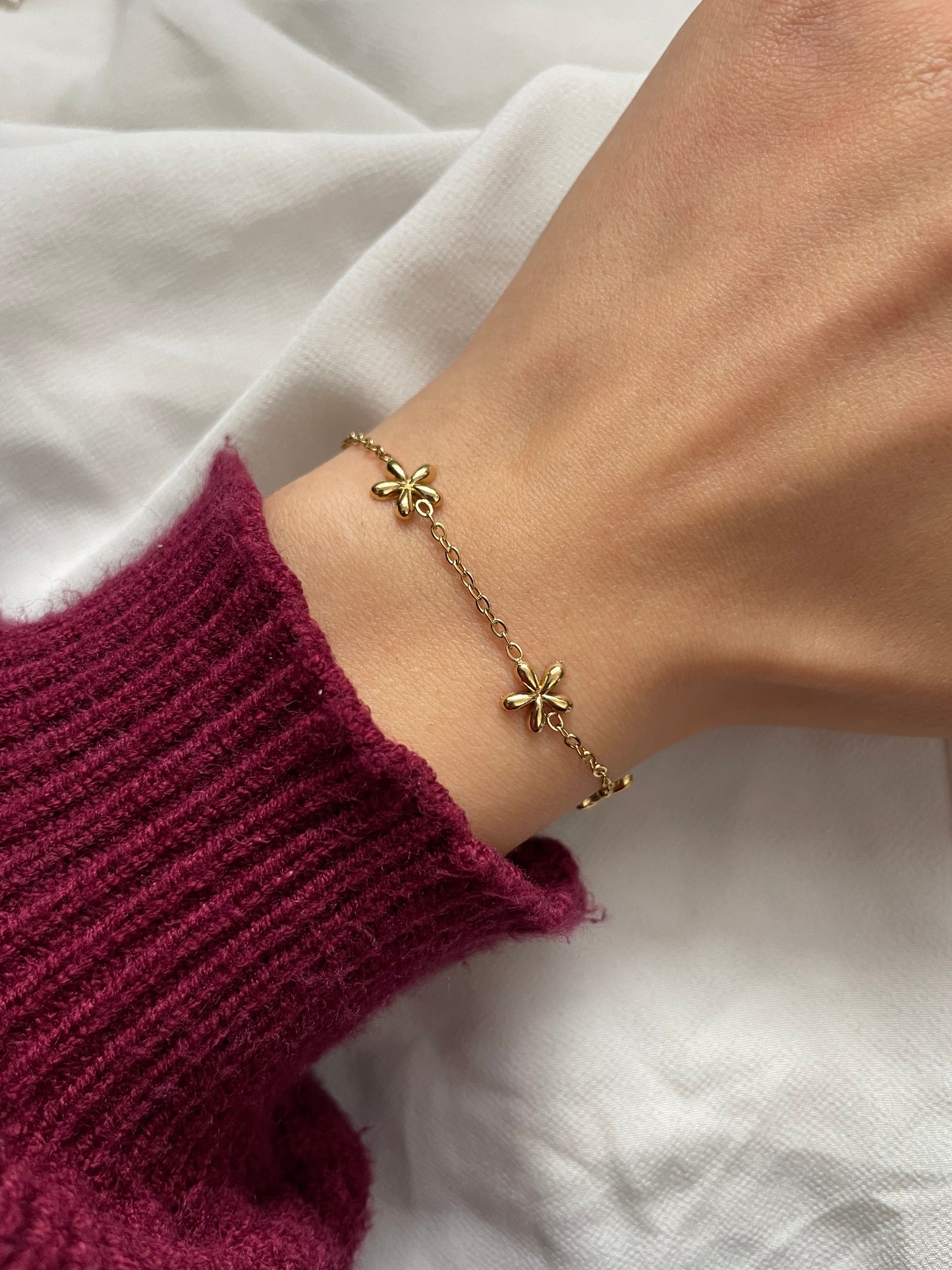 Blumen Armband aus Edelstahl