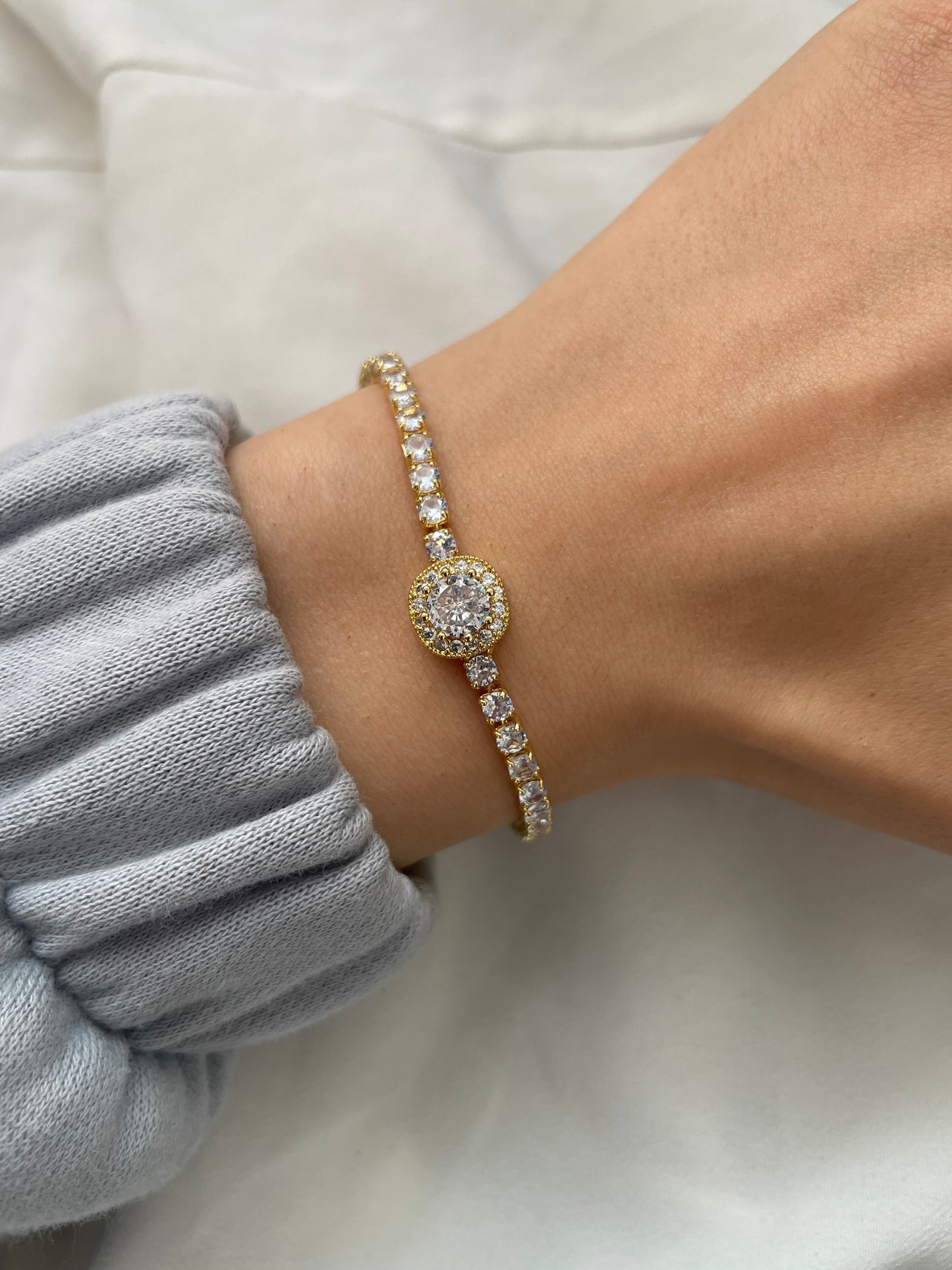 Tennisarmband 18k vergoldet