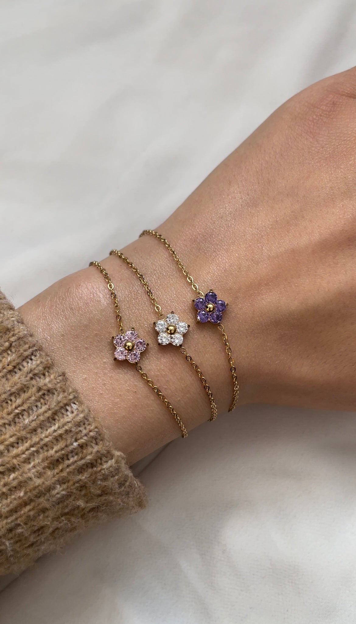 Blumen Armband aus Edelstahl