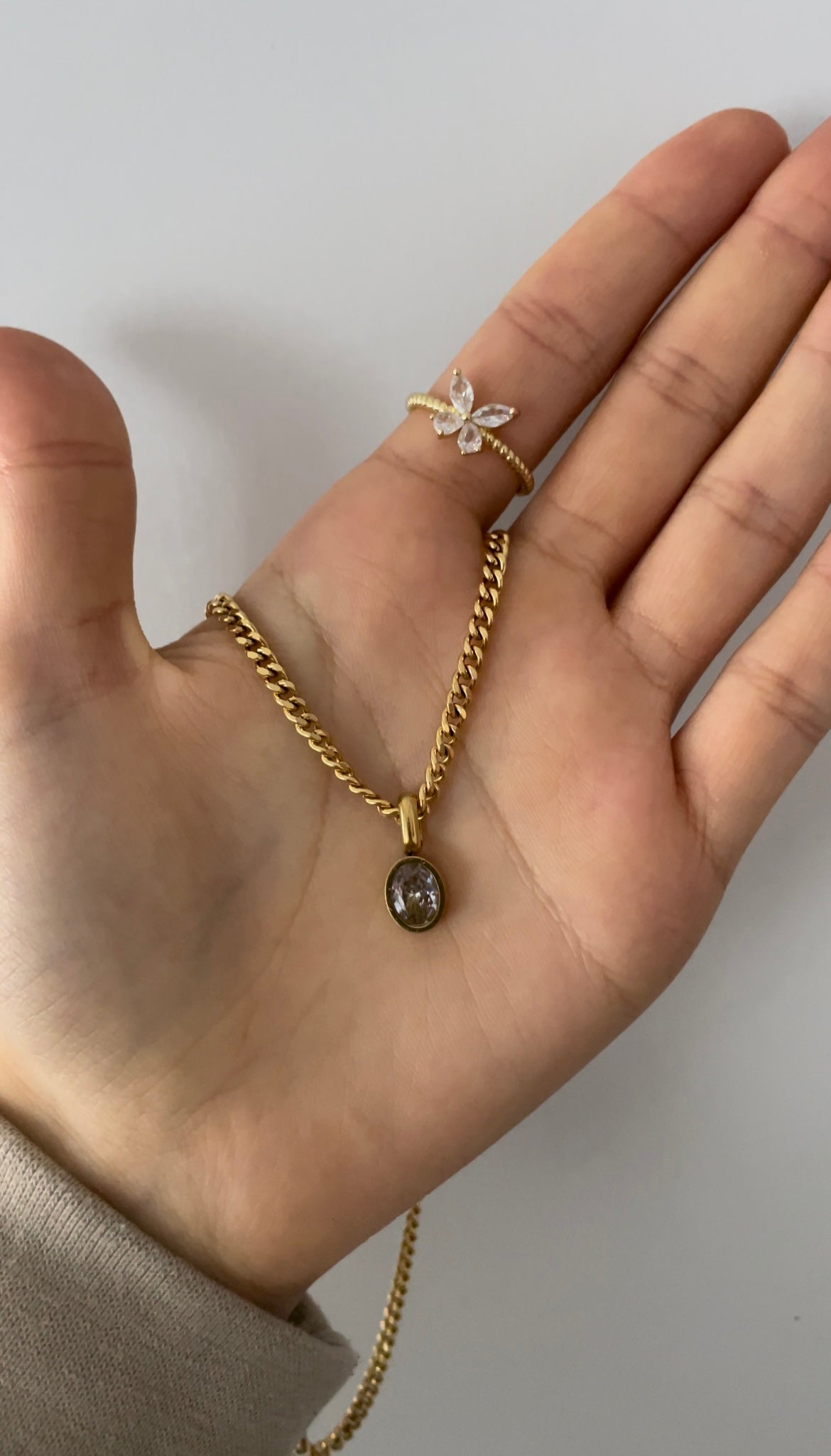 Halskette Oval 18k vergoldet