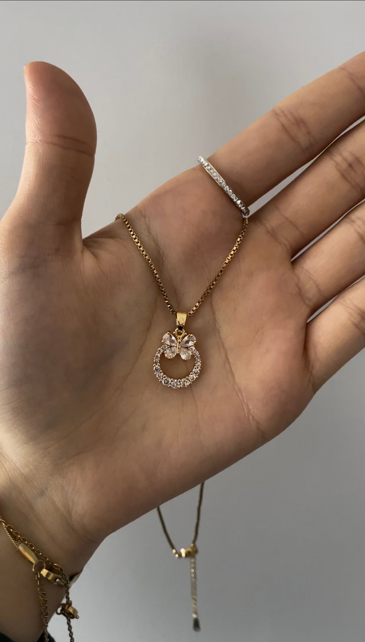 Schmetterling Kette mit Diamant steinen