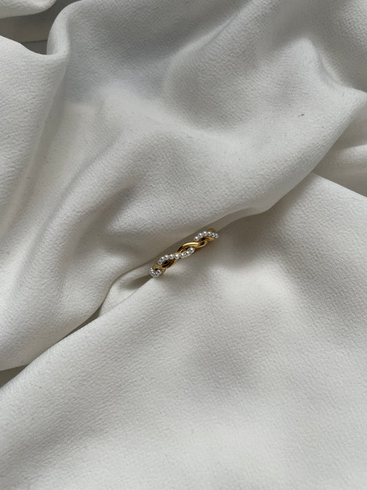 Perlen Ring 18k vergoldet