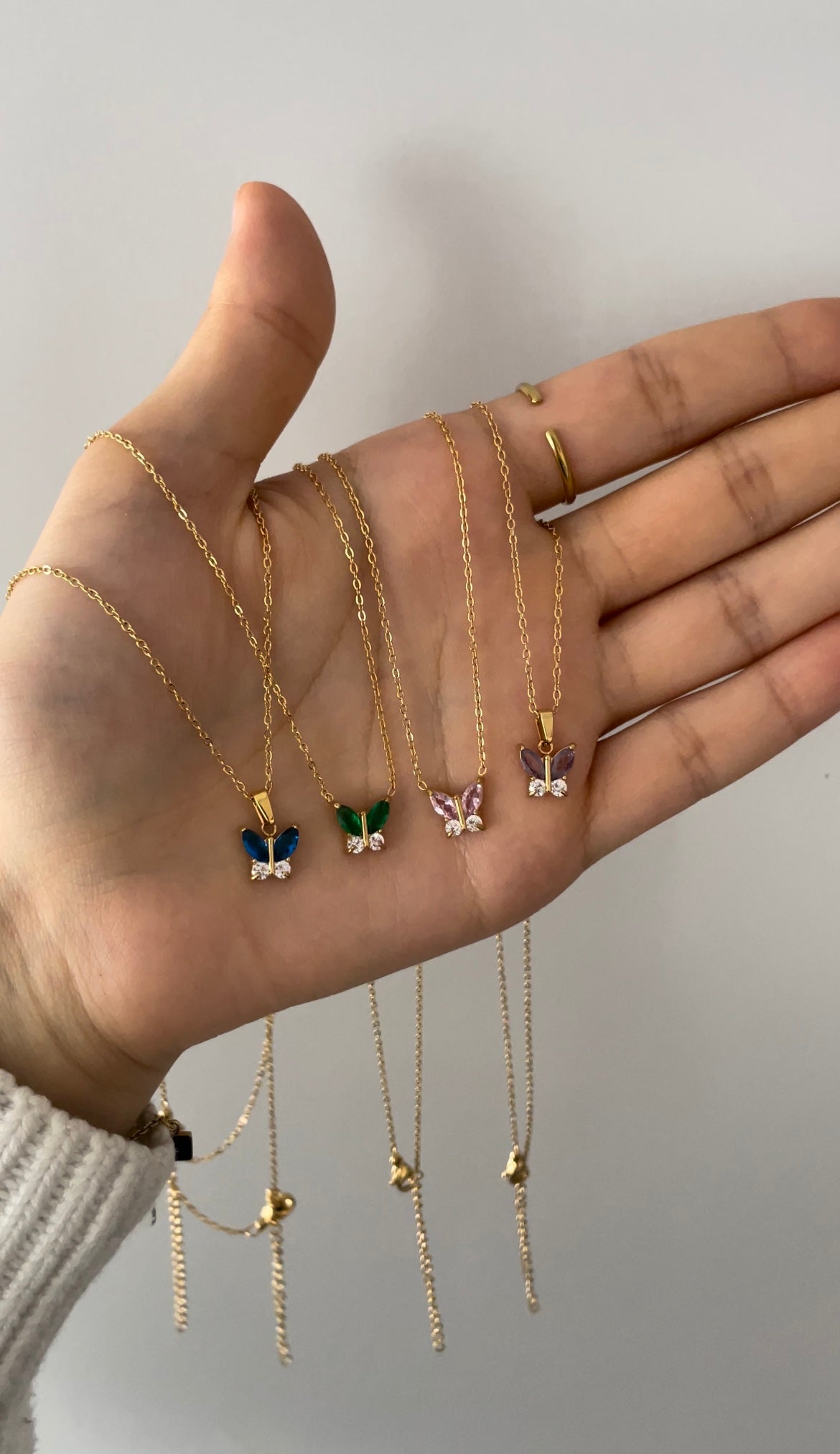 Schmetterling Kette 18k vergoldet