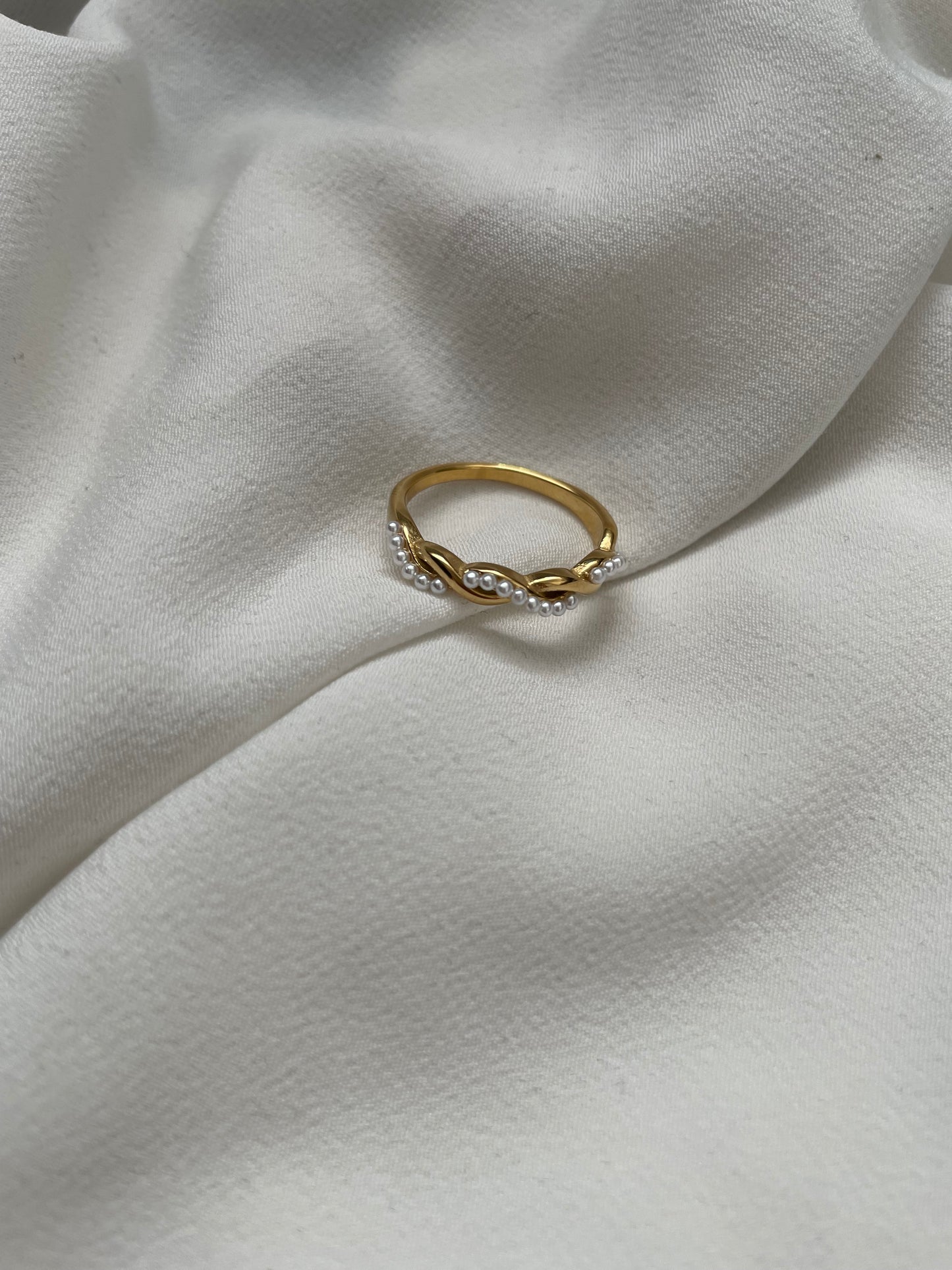 Perlen Ring 18k vergoldet