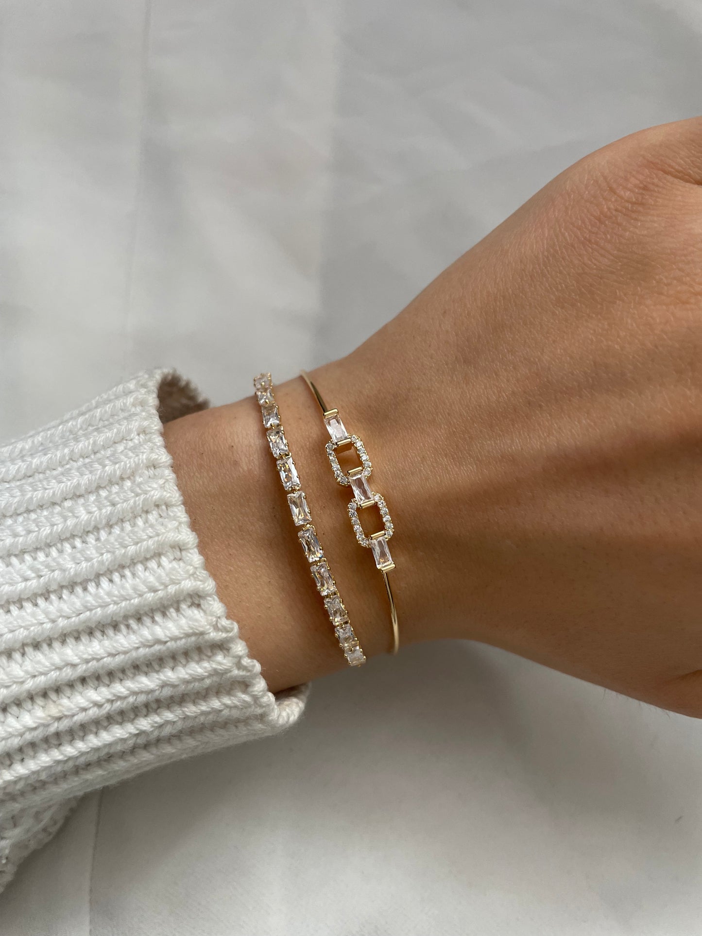 Zirkon Armreif 18k vergoldet