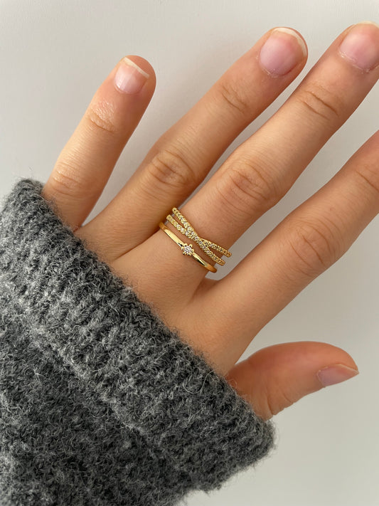 Zirkon Ring 18k vergoldet
