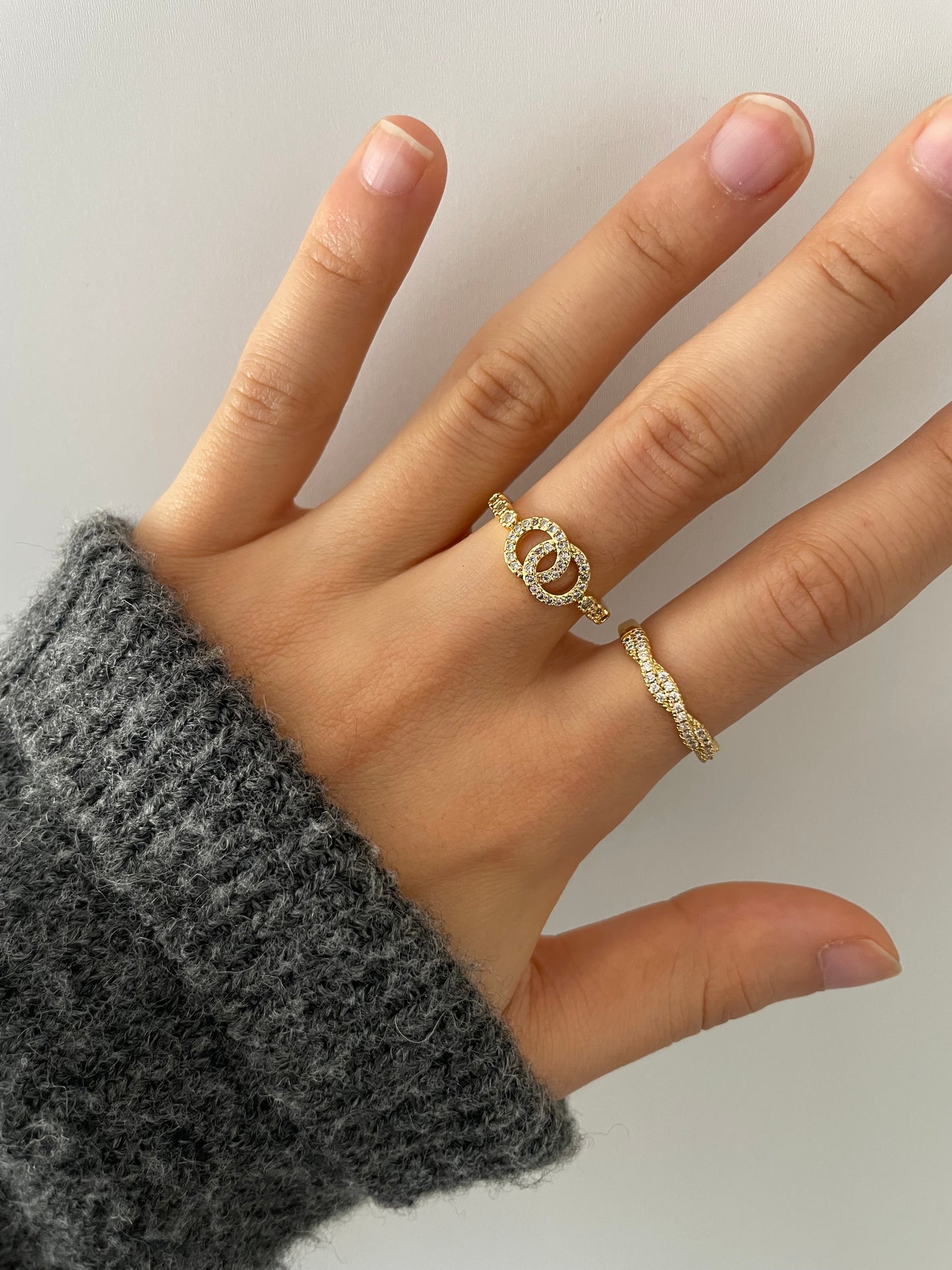Zirkon Ring 18 vergoldet