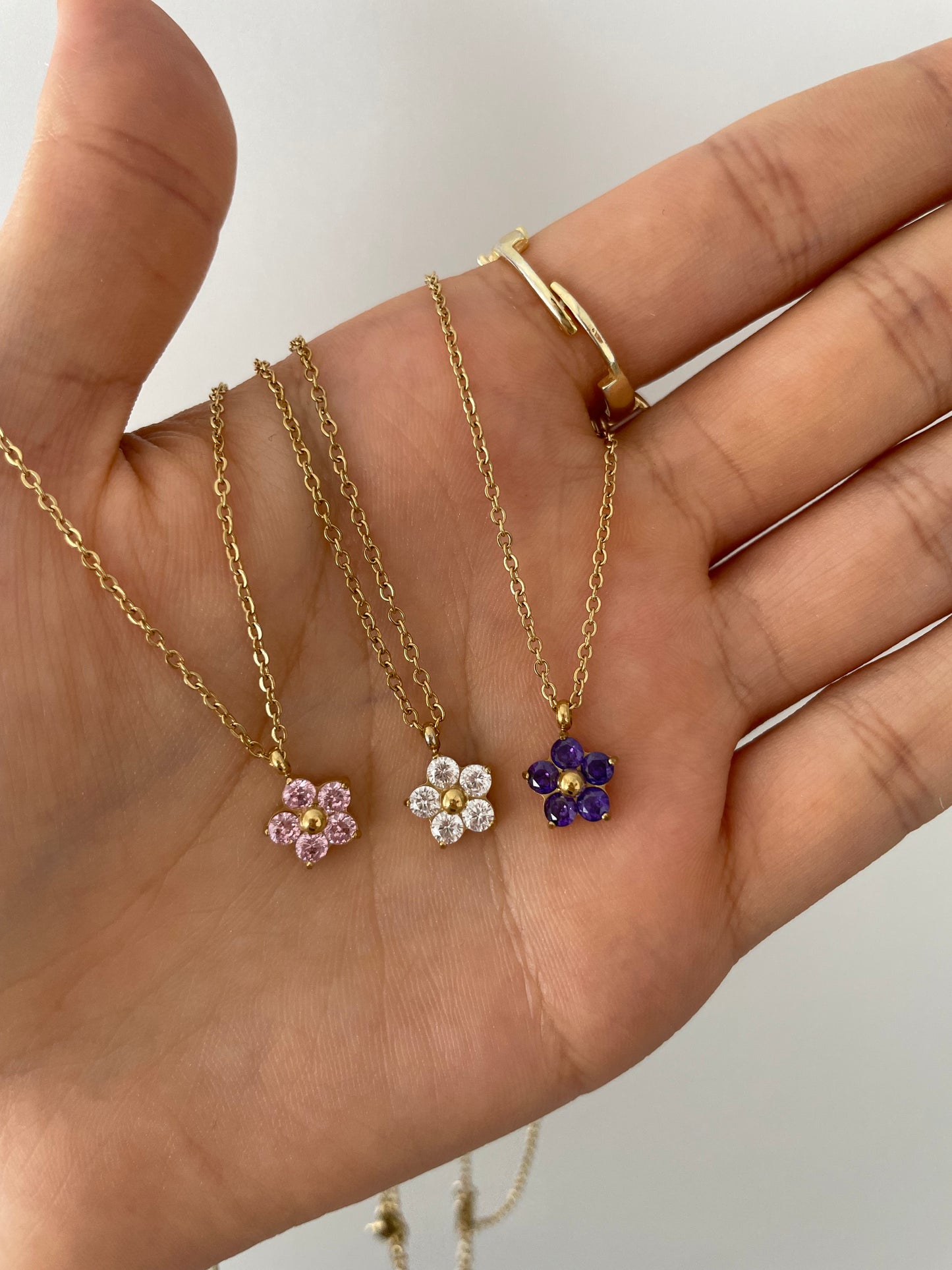 Flower Halskette 18 k vergoldet