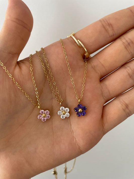 Flower Halskette 18 k vergoldet