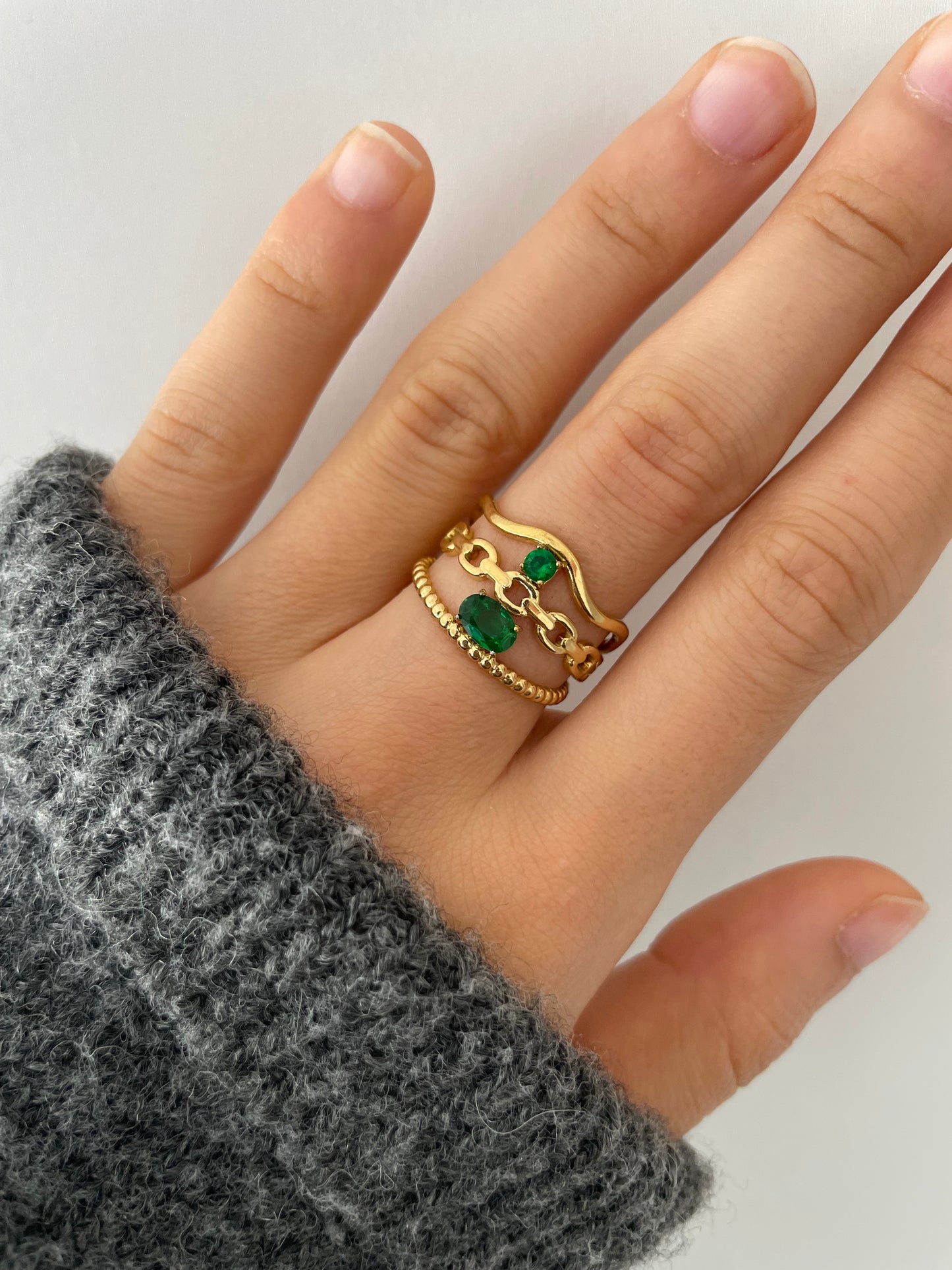 Smaragd Ring 18k vergoldet