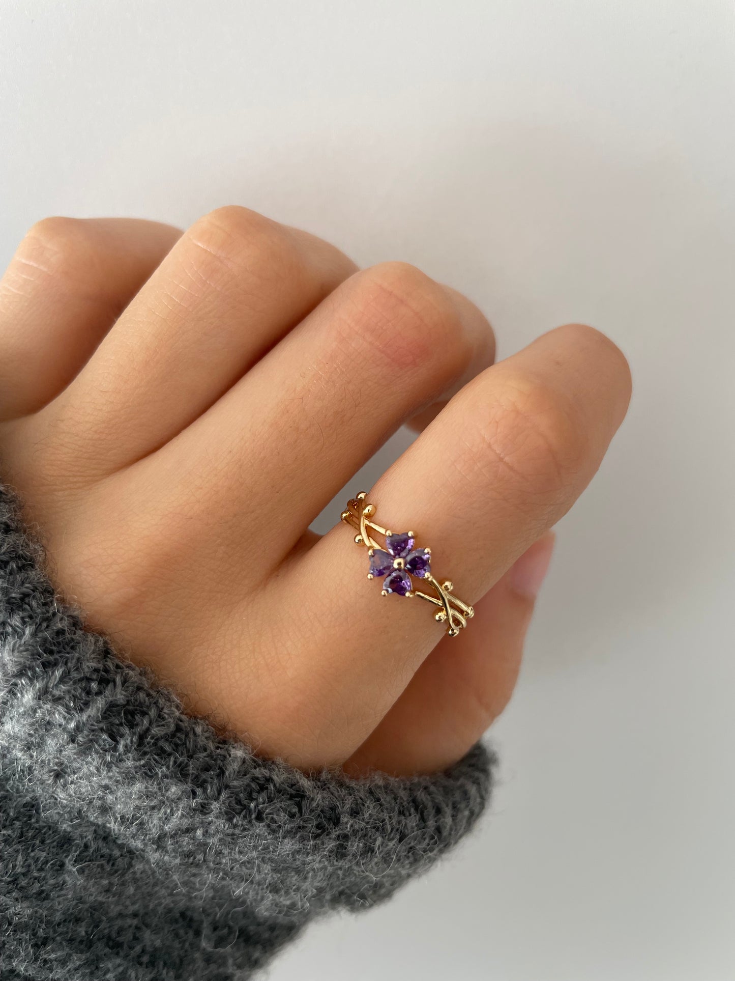 Blumen Ring aus Edelstahl