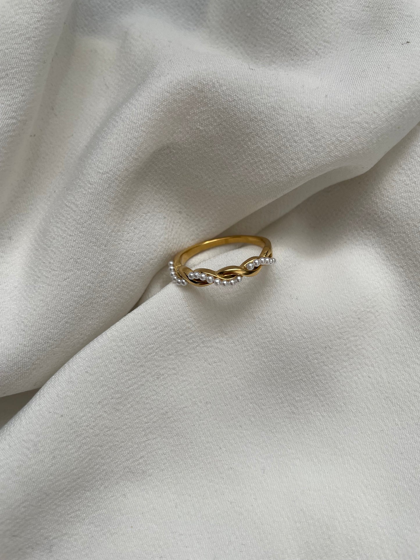Perlen Ring 18k vergoldet