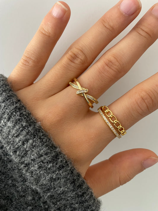 Zirkon Ring 18k vergoldet