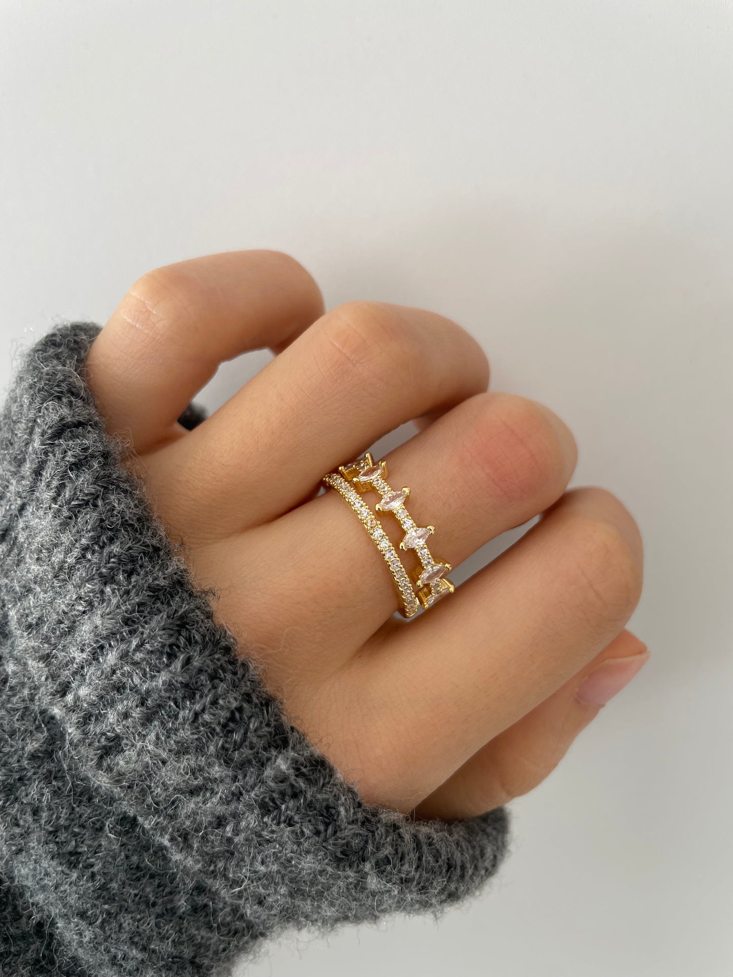 Zirkon Ring 18k vergoldet