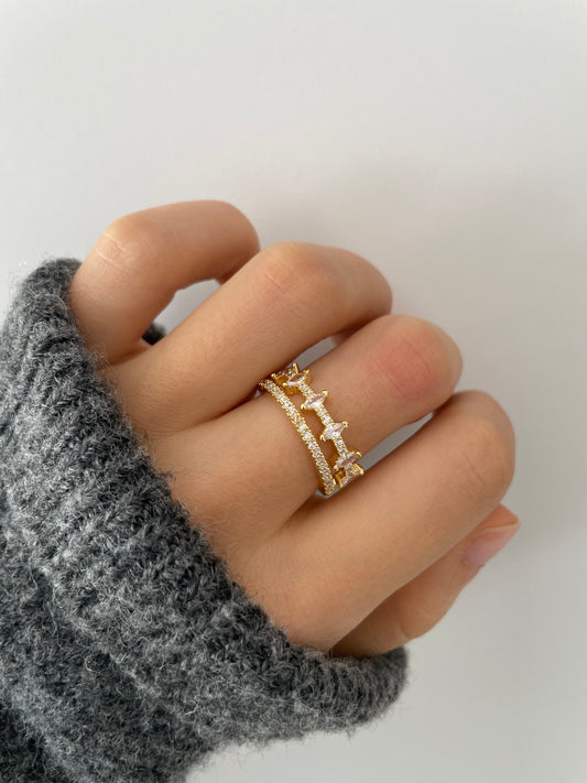 Zirkon Ring 18k vergoldet