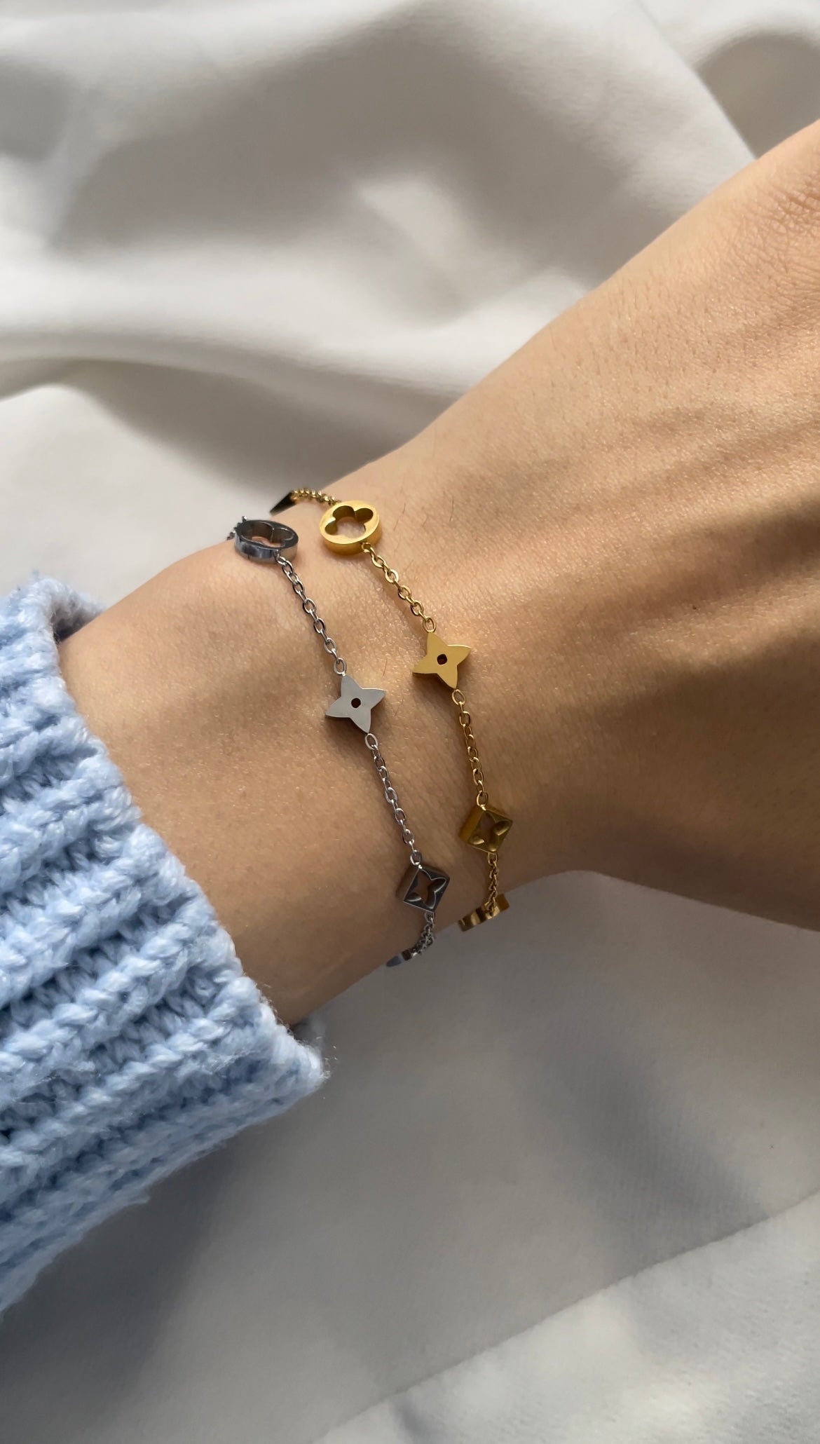 Kleeblatt Armband aus Edelstahl