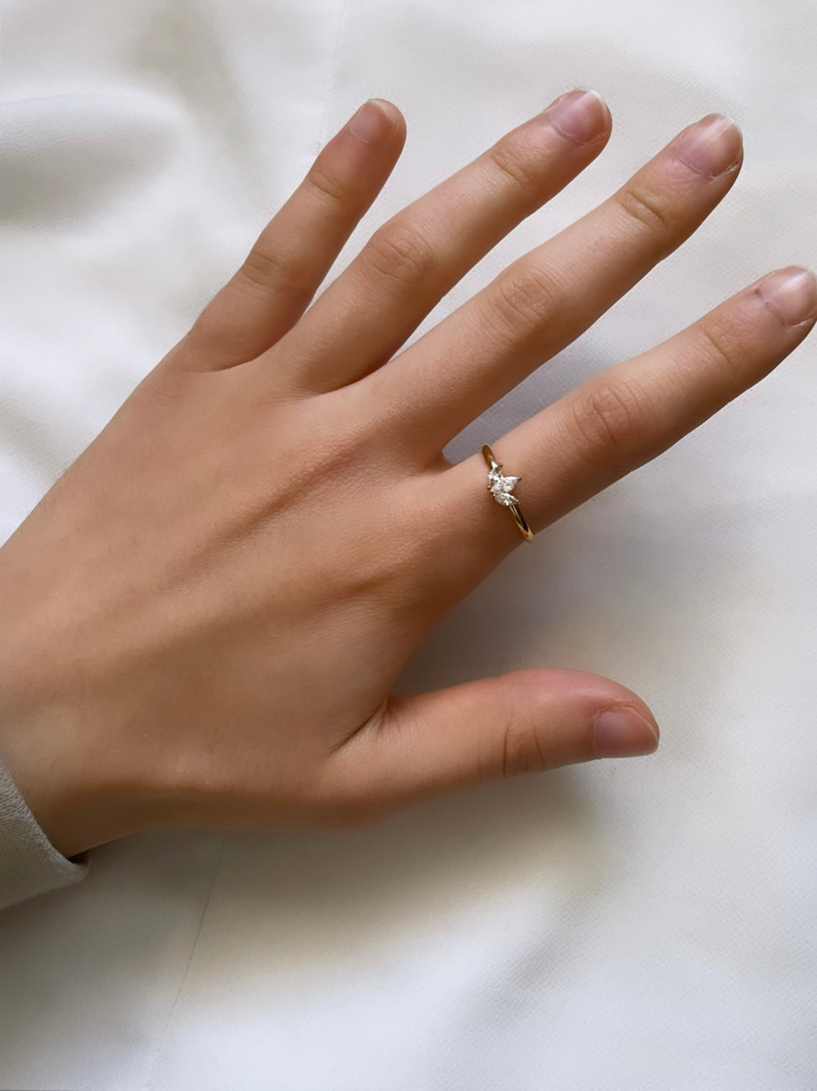 Kleeblatt Ring 18k vergoldet und aus Zirkon