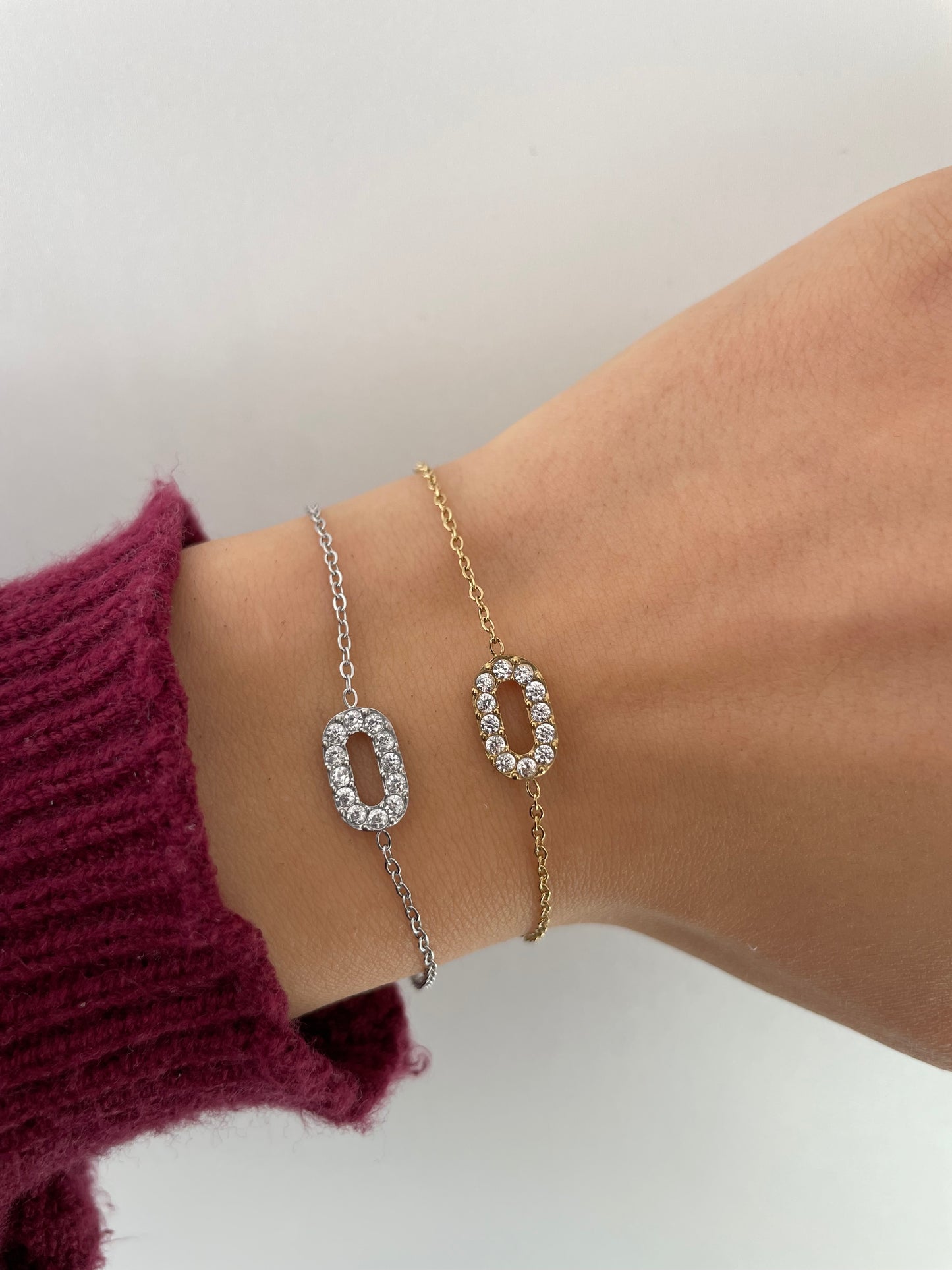 Zirkonia Armband minimalistisches Design aus Edelstahl