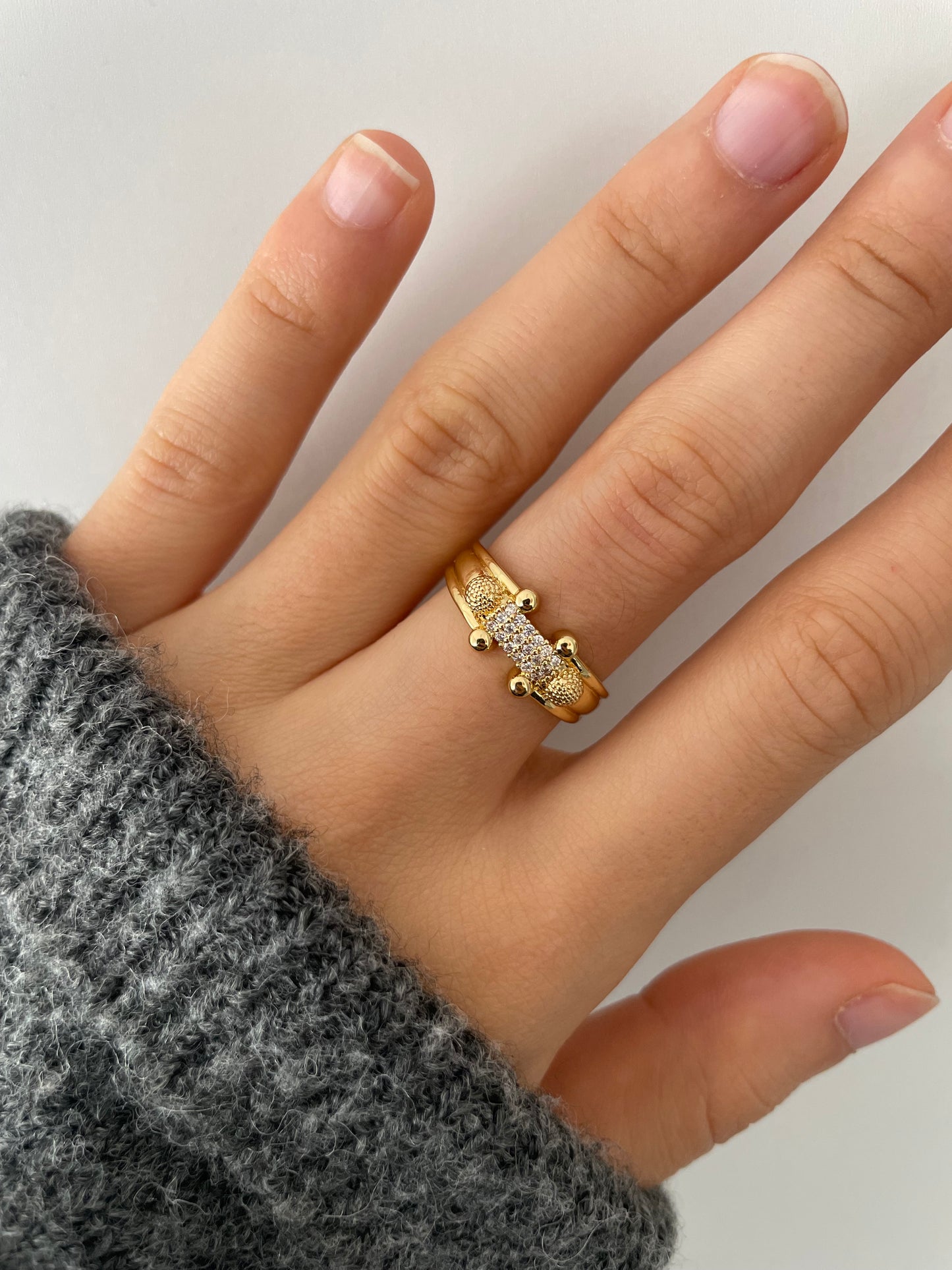 Zirkon Ring 18k vergoldet