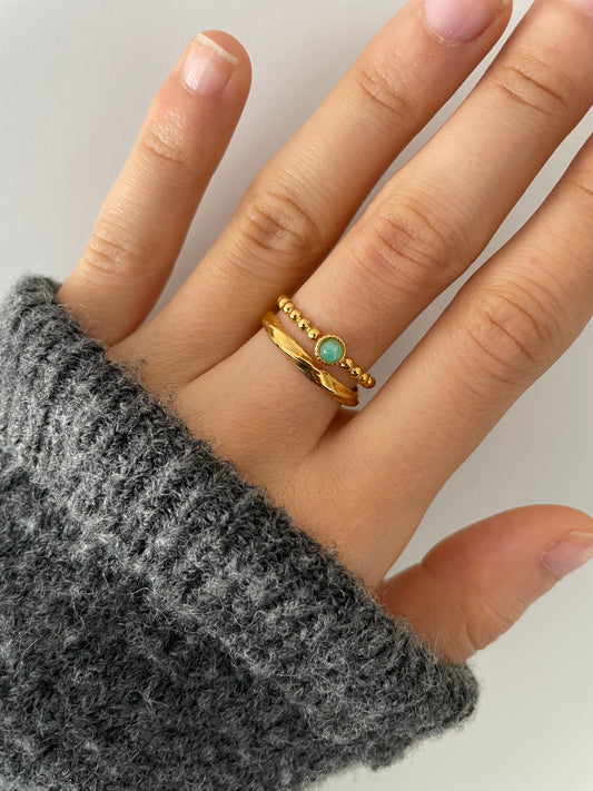 Mintgrün Ring aus Edelstahl