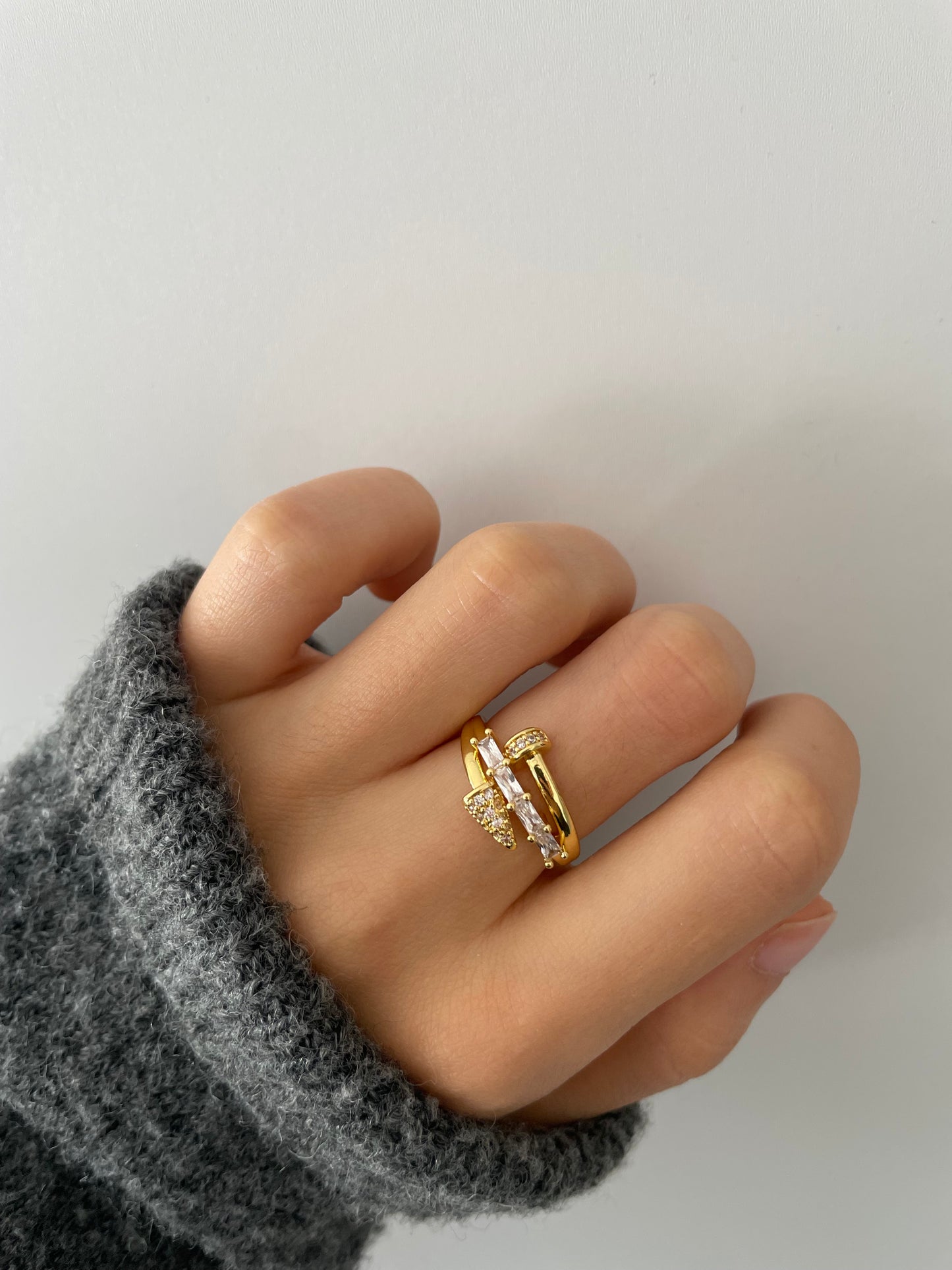 Zirkon Ring 18k vergoldet