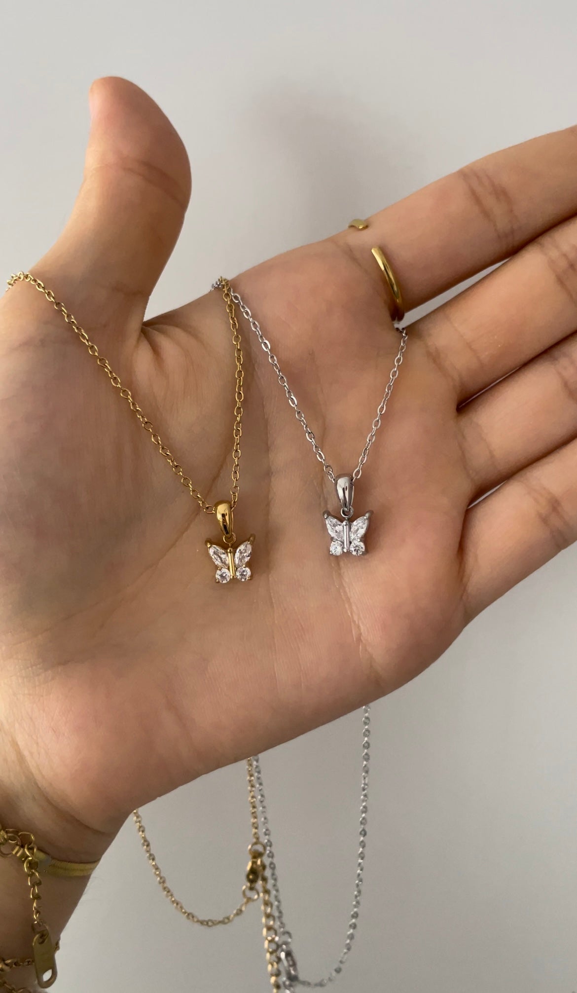 Schmetterling Kette 18k vergoldet