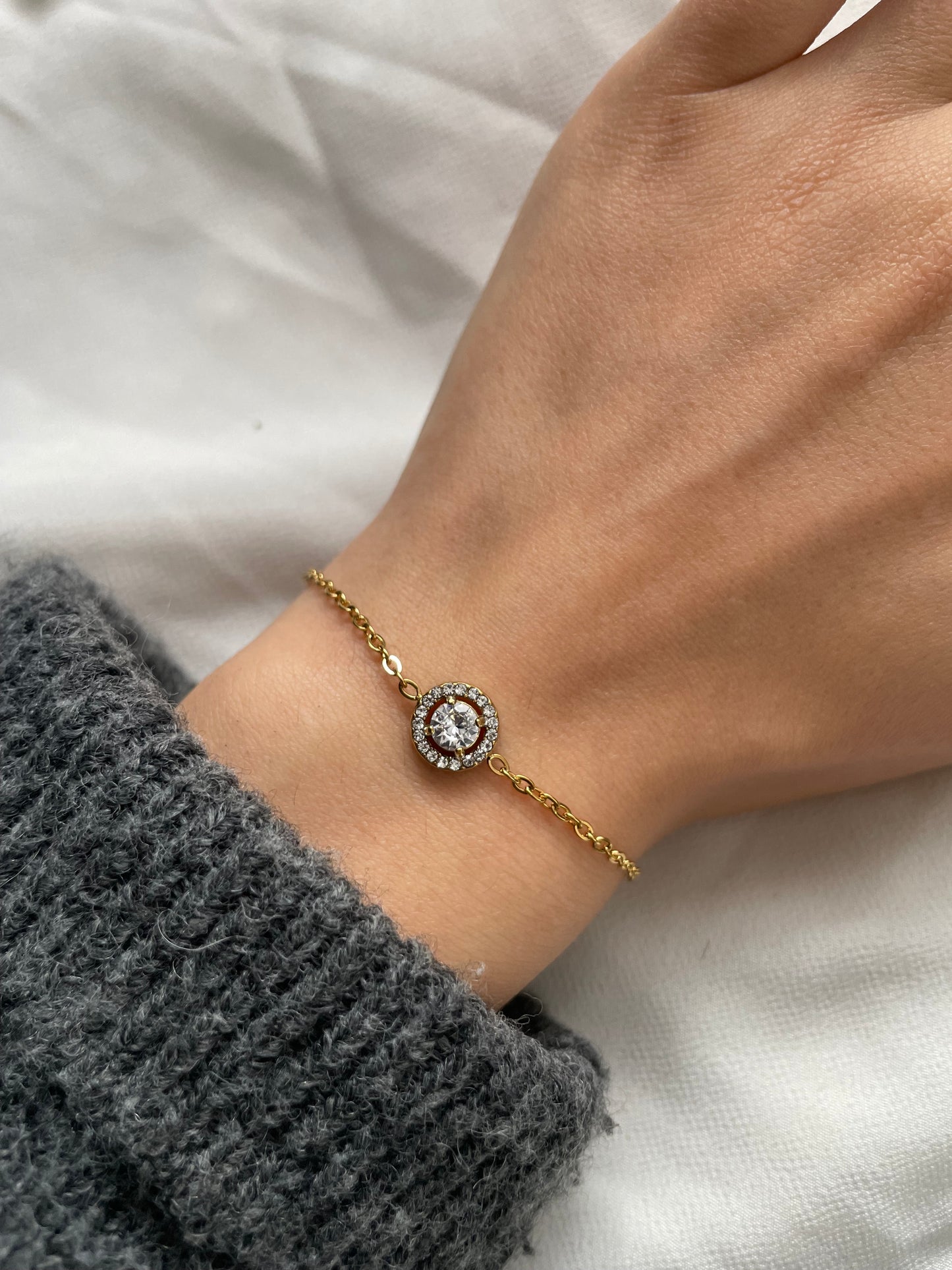 Runde Zirkon Armband 18k vergoldet