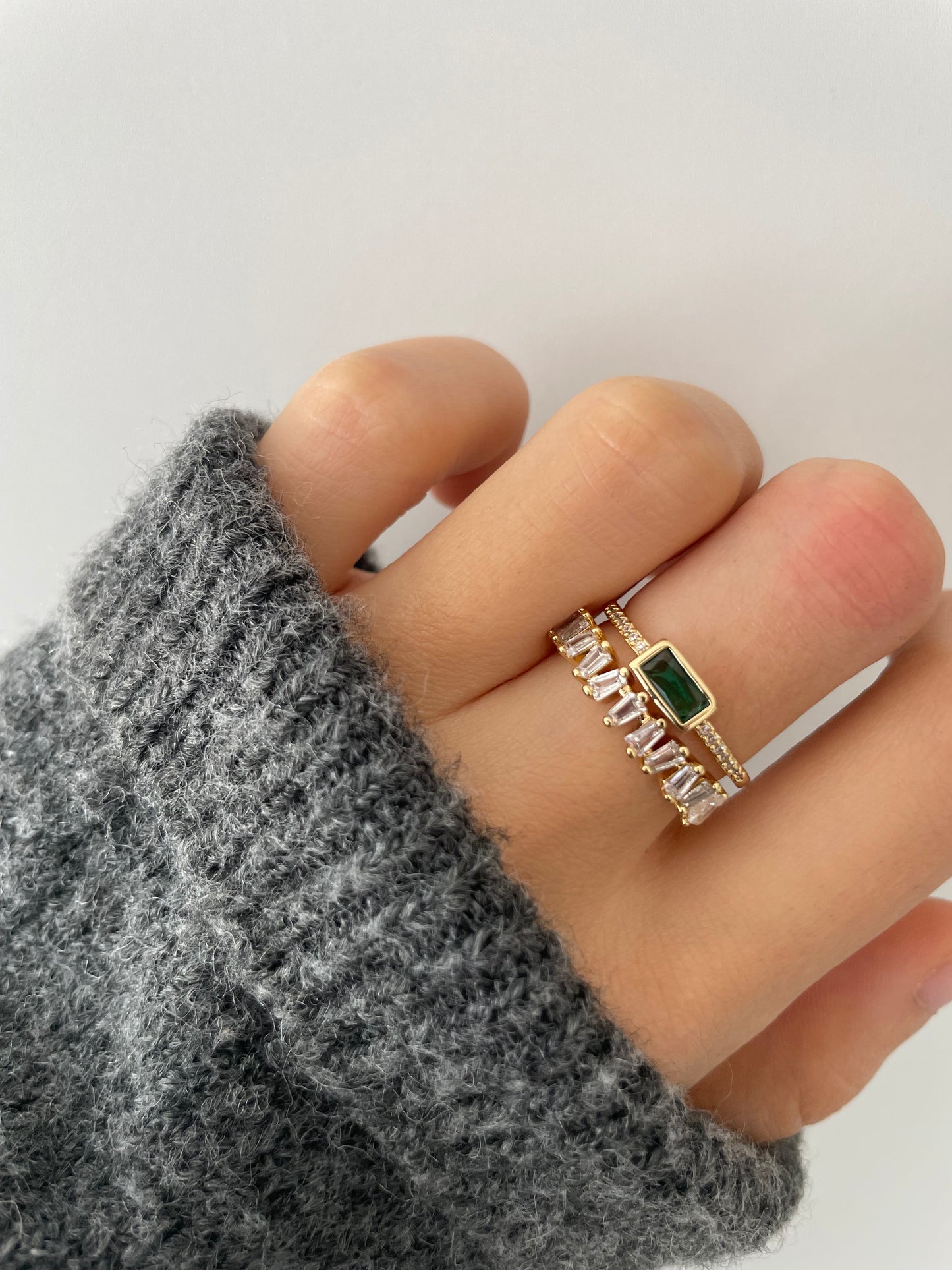 Smaragd Ring mit Diamant Steinen 18k vergoldet