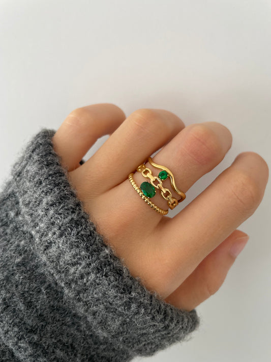 Smaragd Ring 18k vergoldet