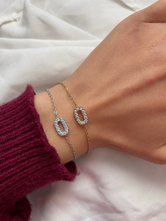 Zirkonia Armband minimalistisches Design aus Edelstahl