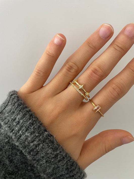 Eleganter Zirkon Ring 18k vergoldet