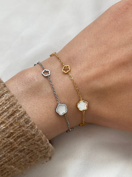 Blumenarmband aus Edelstahl