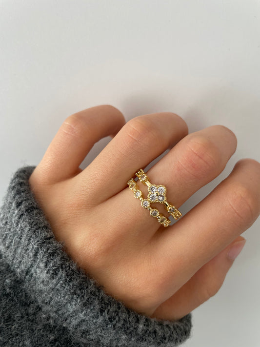 Kleeblatt Ring 18k vergoldet