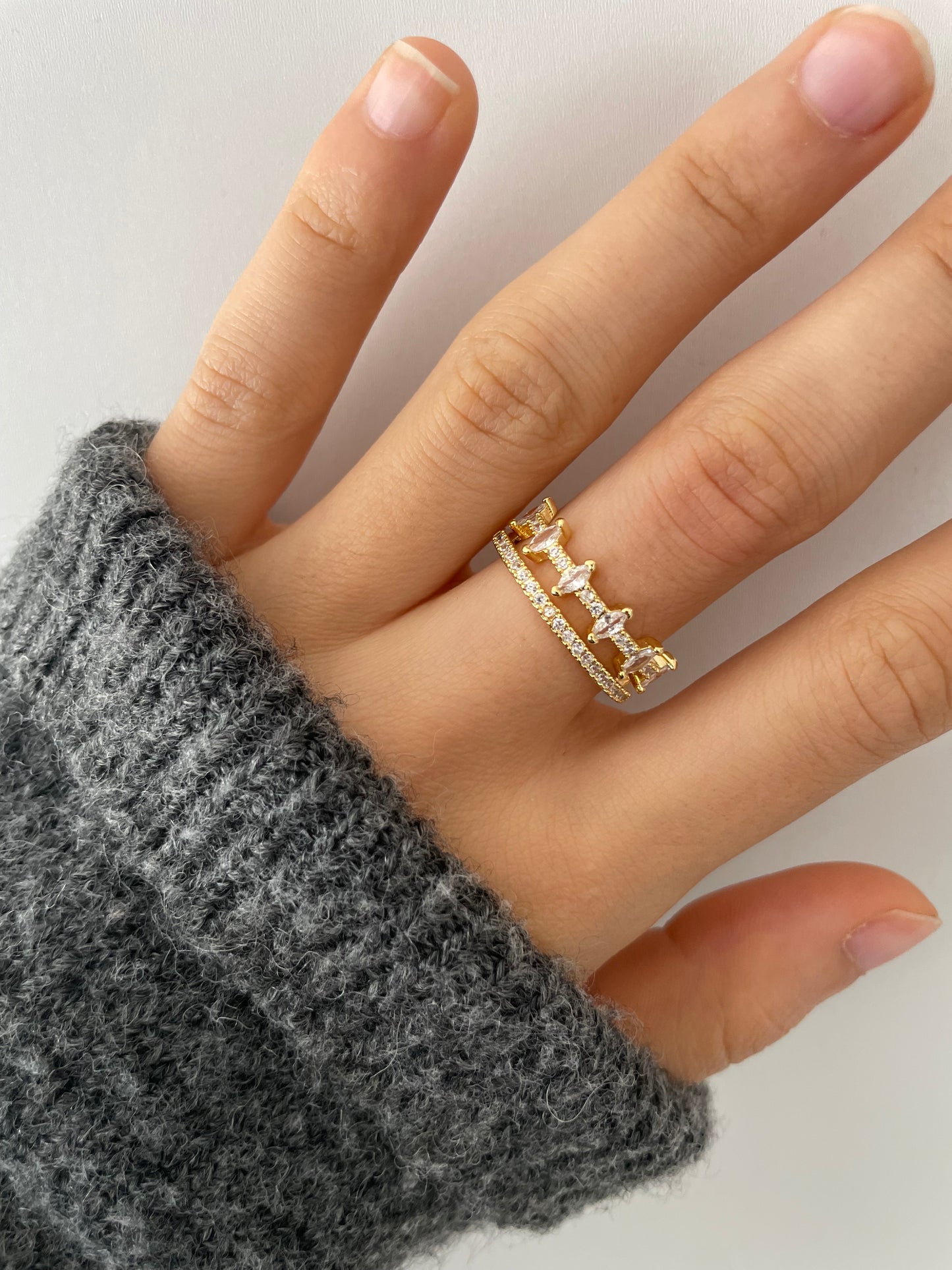 Zirkon Ring 18k vergoldet