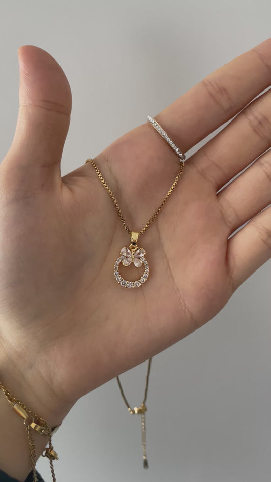 Schmetterling Kette mit Diamant steinen