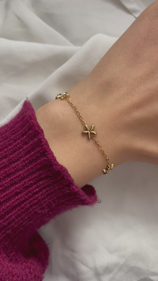 Blumen Armband aus Edelstahl