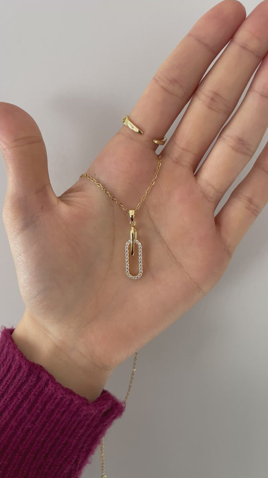 Ovale Halskette 18k vergoldet