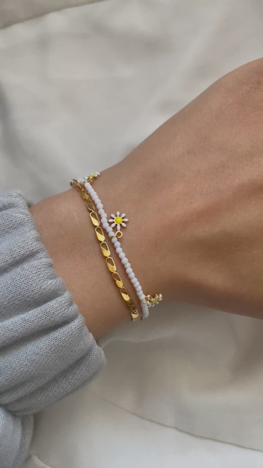 2 in 1Gänseblümchen Armband 18k vergoldet