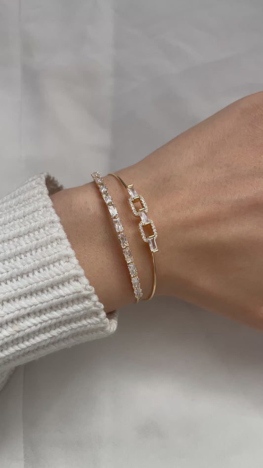 Zirkon Armreif 18k vergoldet