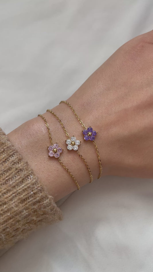 Blumen Armband aus Edelstahl