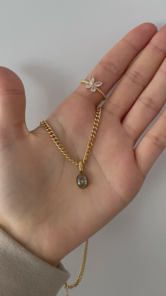 Halskette Oval 18k vergoldet
