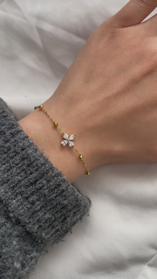 Blumen Armband aus Edelstahl