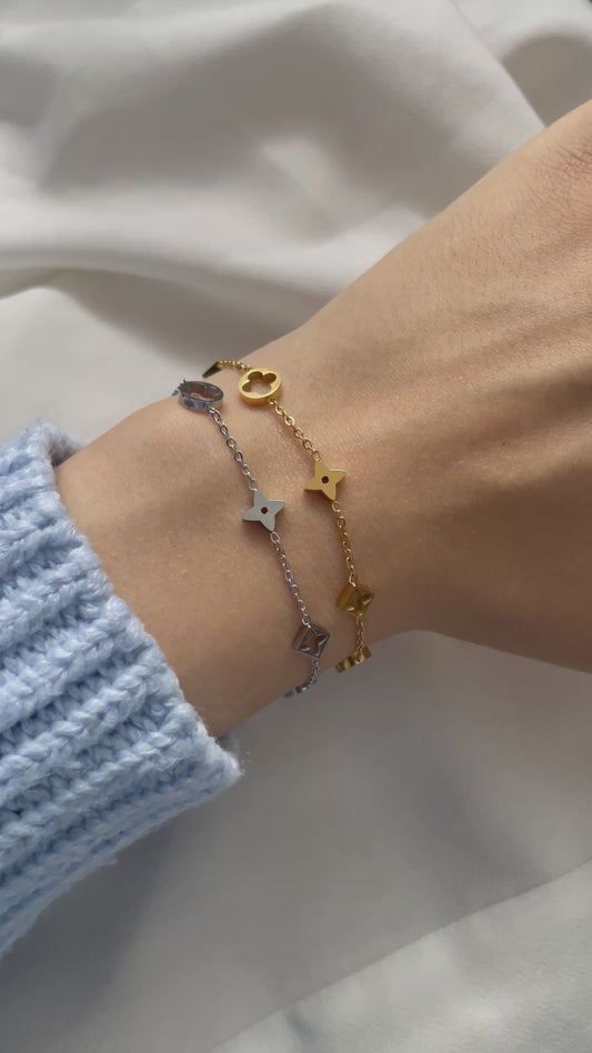 Kleeblatt Armband aus Edelstahl