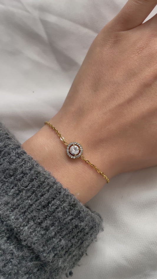 Runde Zirkon Armband 18k vergoldet